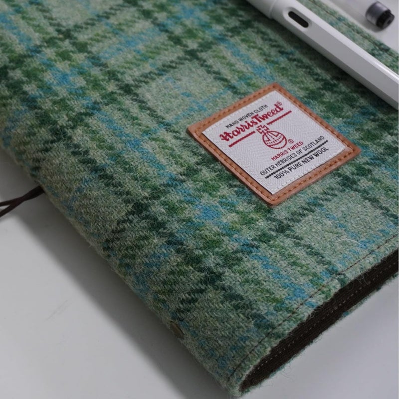 TAILORMAP Harris Tweed A5 Notebook Binder 6 Ring, Wool Fabric Soft Cover Refillable A5 Binder for A5 Refill Paper and A5 Planner Inserts, Notebook Journals for Writing, A5 Size 80 Pages (Mint Green) - Image 2